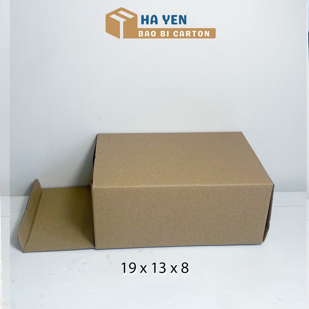 19 x 13 x 8 cm - Hộp carton nắp gập 19x13x8cm đóng hàng