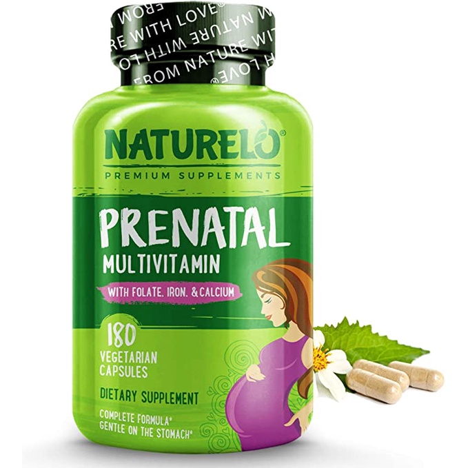 Naturelo Prenatal Multivitamin với Folate, Sắt,Canxi Viên uống vitamin tổng hơp cho phụ nữ mang thai