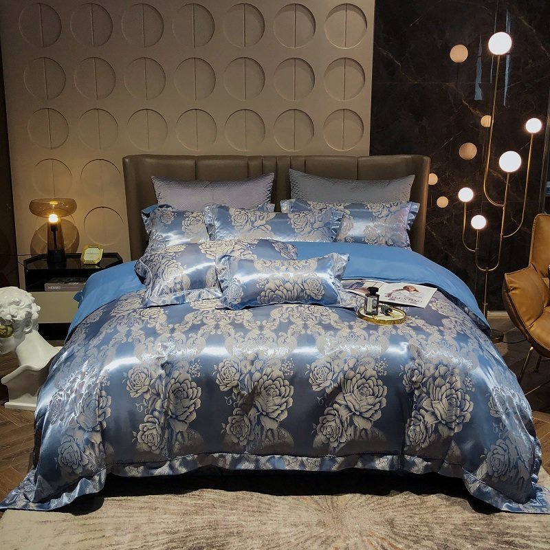 Bộ Chăn Ga Gối Gấm Hoàng Gia Singapore Nhập Khẩu OYMYAKO