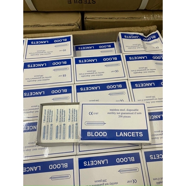 Loại 1 Sắc Bén Kim chích mụn LANCETS hộp 200 chiếc