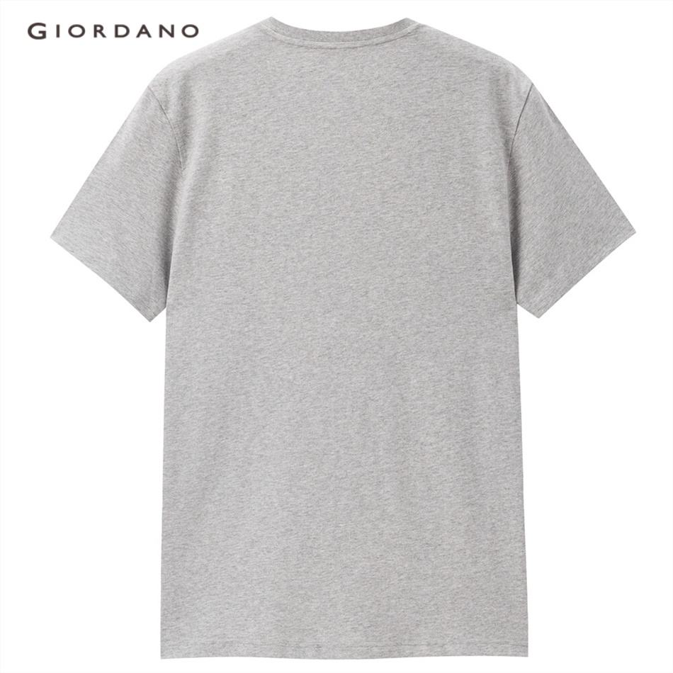 GIORDANO MEN Solid color v-neck short sleeve cotton tee 01023416
