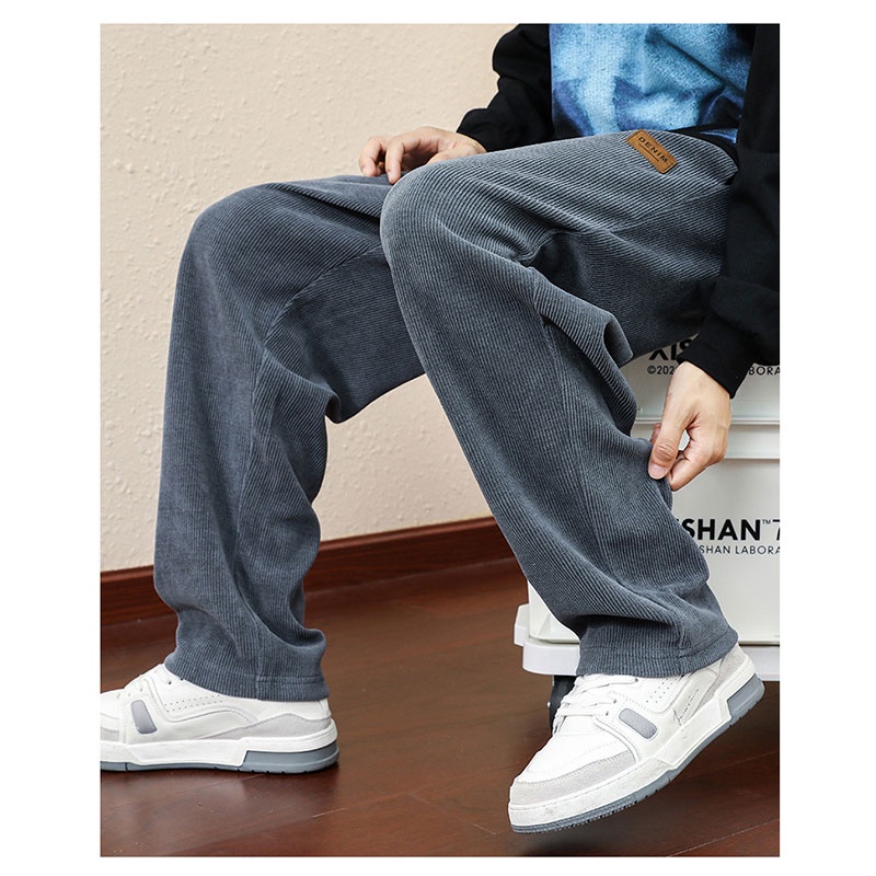 Quần Dài Thể Thao Dáng Rộng Màu Đen Thời Trang Trẻ Trung Cho Nam