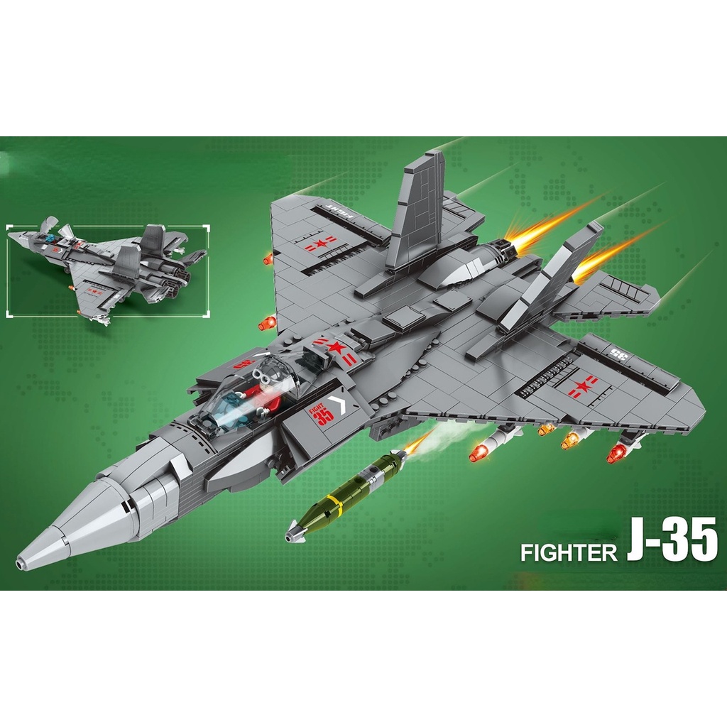 Set 1165 Mô Hình Máy Bay Chiến Đấu MOC WW2 J35 FC31 Tự Lắp Ráp Độc Đáo Mới
