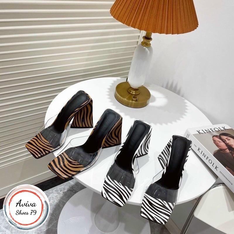 Guốc tam giác ngựa vằn 9cm siêu hót H2STORE.