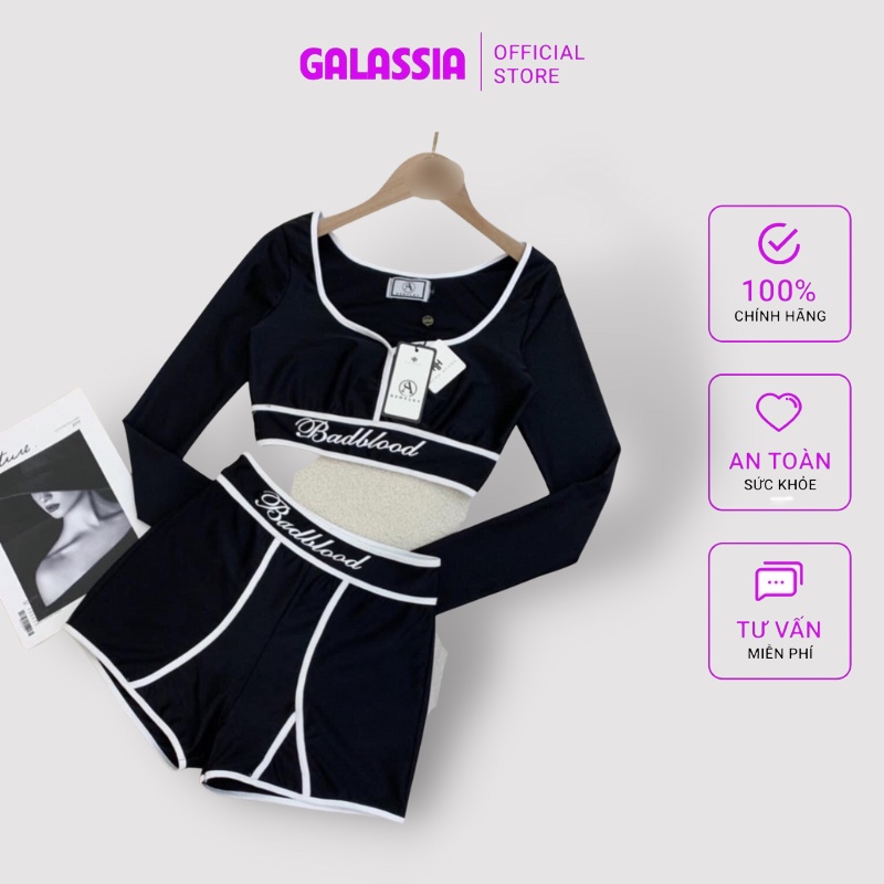 Đồ bơi nữ 2 mảnh bikini kín đáo tắm biển tay dài Badblood du lịch sang chảnh GALASSIA