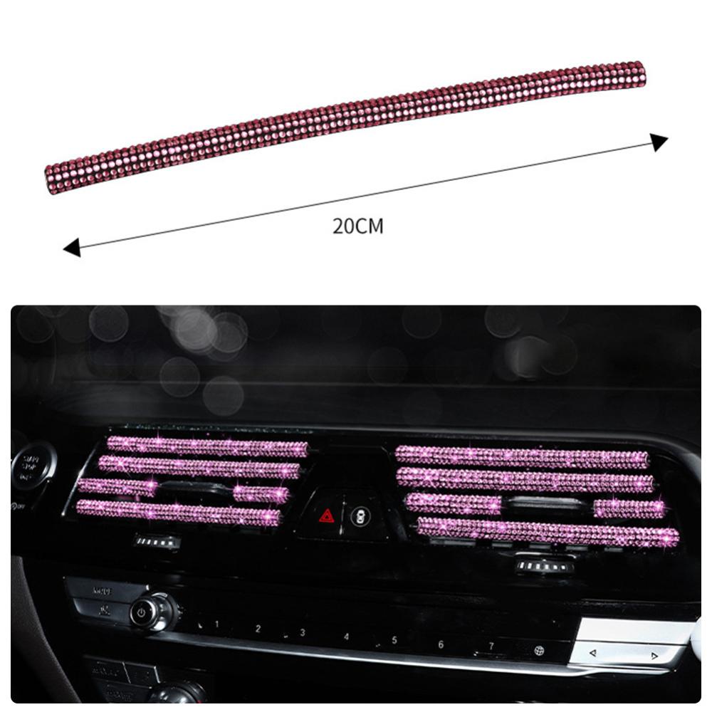 1 Miếng Dán Trang Trí Lỗ Thông Gió Xe Hơi Hình Chữ U Đính Đá M8W8