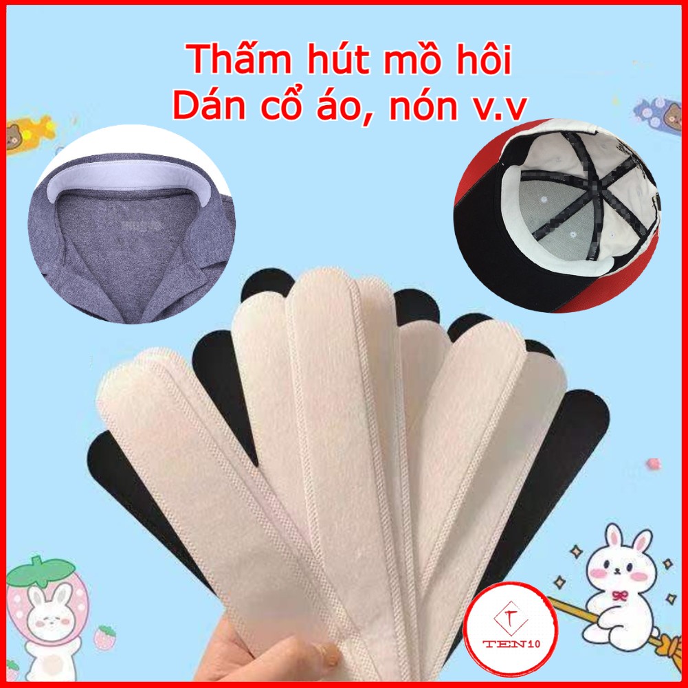 Miếng dán cổ áo sơ mi thấm hút mồ hôi dán vành nón, mũ bảo hiểm chống bẩn, ố vàng bảo vệ cổ áo trắng