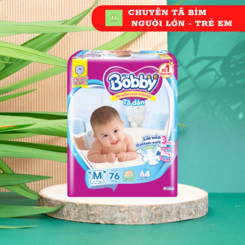 HCM (CÓ HÀNG TẶNG) - TÃ DÁN BOBBY MẪU MỚI SIZE M76/ M76 tặng