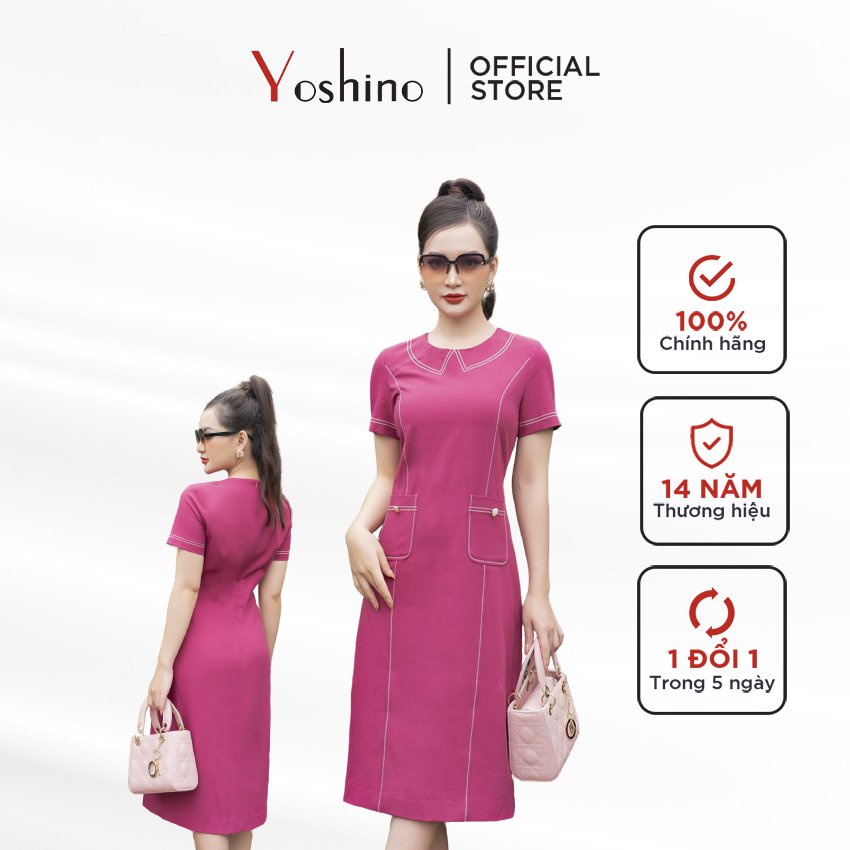 Đầm cổ tròn trang trí 2 túi Yoshino 315523734