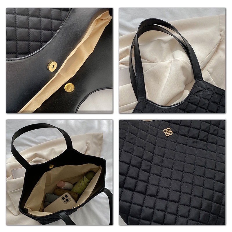 Túi xách LAZ JOHNN cỡ lớn màu trơn họa tiết kim cương thời trang xu hướng mới cho nữ