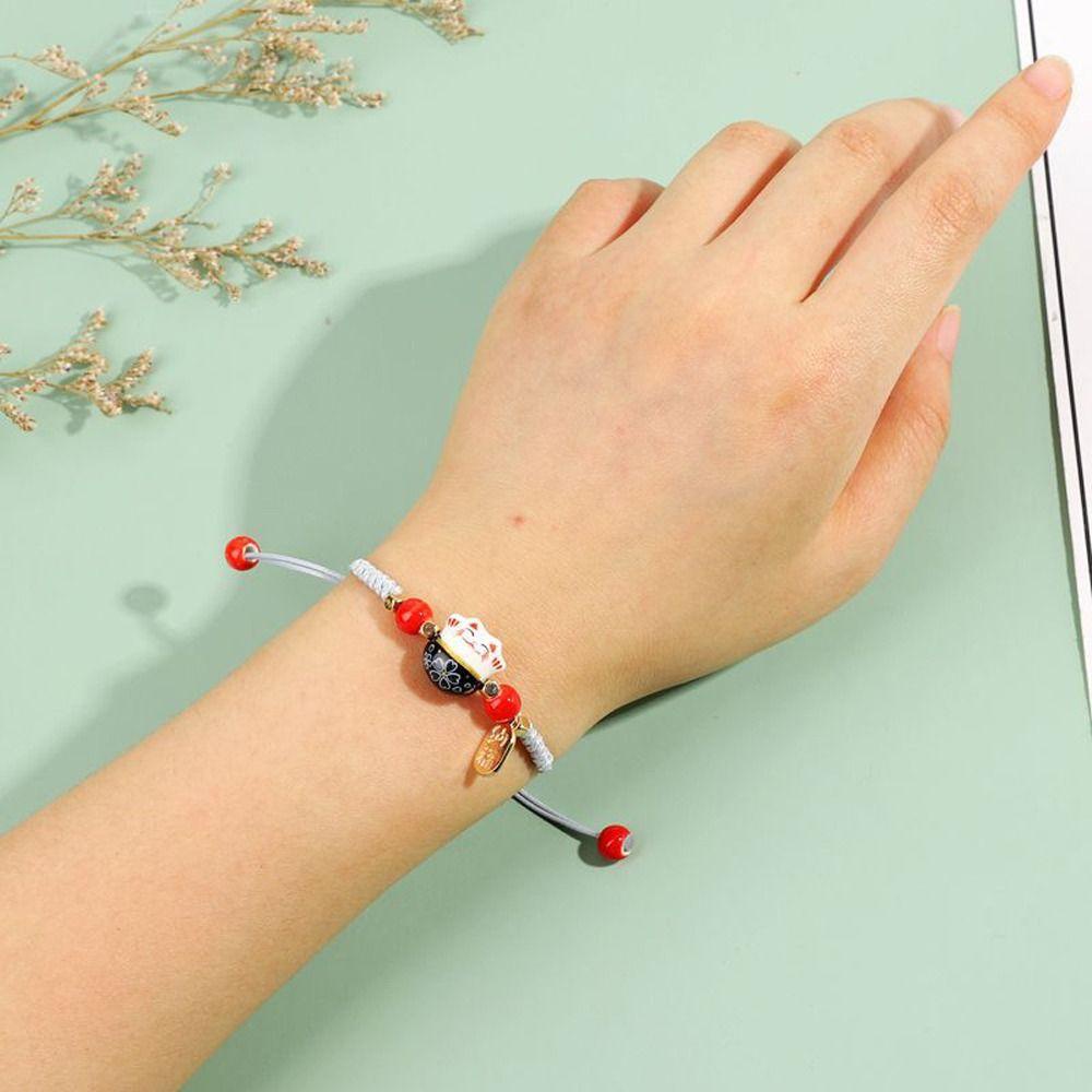 Vòng Đeo Tay Hình Mèo May Mắn Bằng Sứ Nhiều Màu Dễ Thương Cho Cặp Đôi