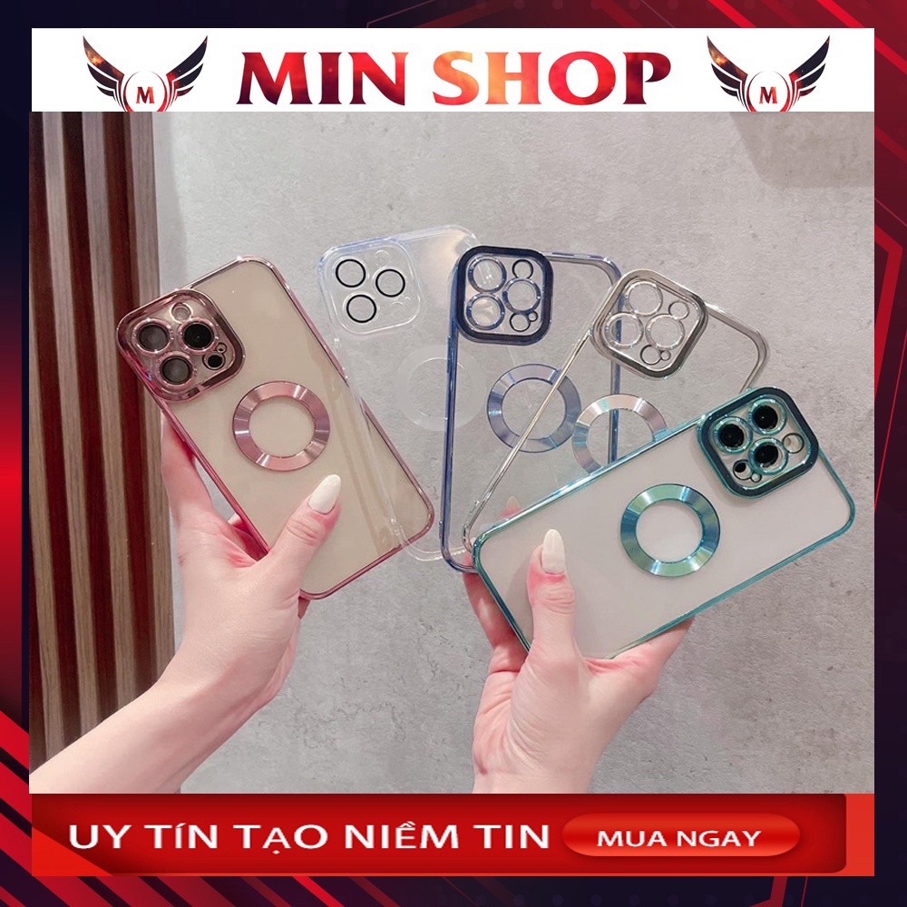 Ốp Lưng Iphone Trong Suốt Hở Táo Mạ Điện 6D Khung Bảo Vệ Camera 7/ 8plus/ X /XsMax /11 /12 /13 /14 pro plus promax