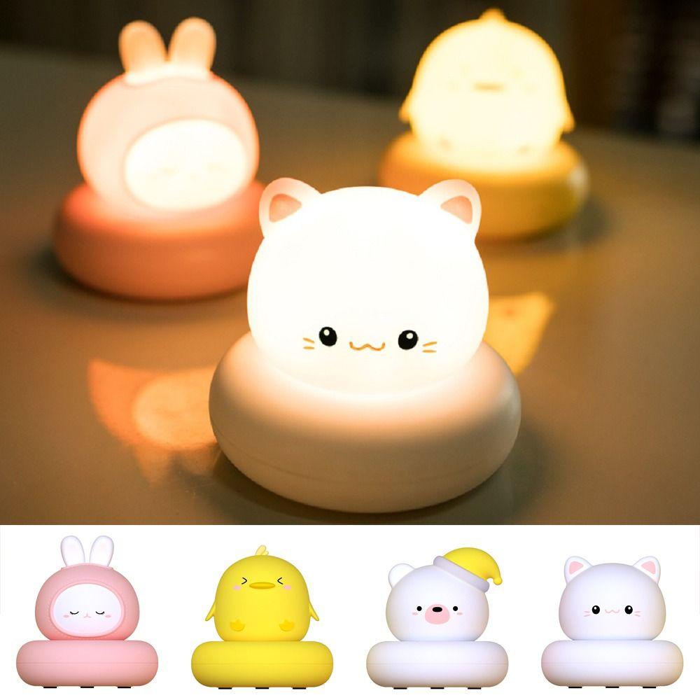 GOGOUP Đèn Ngủ Hình Hoạt Hình Đáng Yêu, Có Cổng Sạc USB