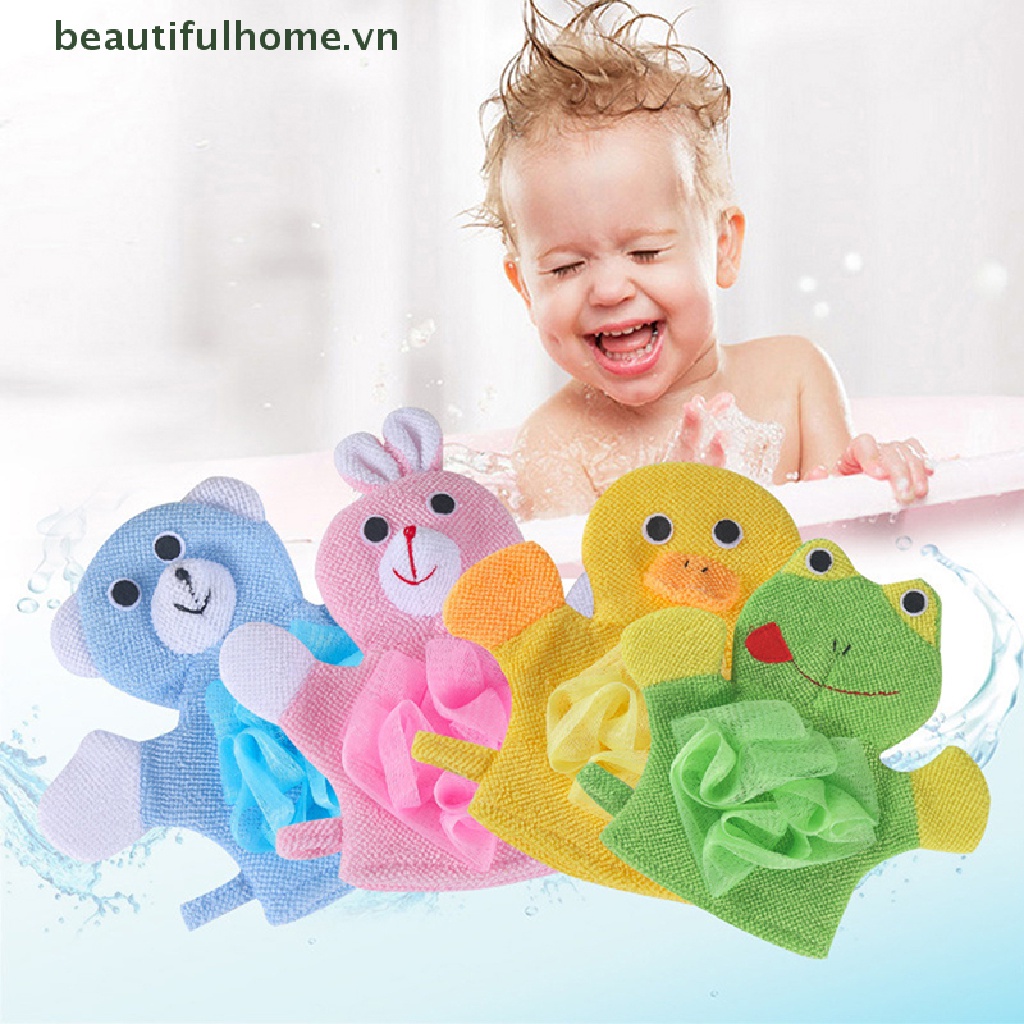 Găng tay đi tắm / Rửa Mặt Bằng cotton Hình Động Vật Cho Bé