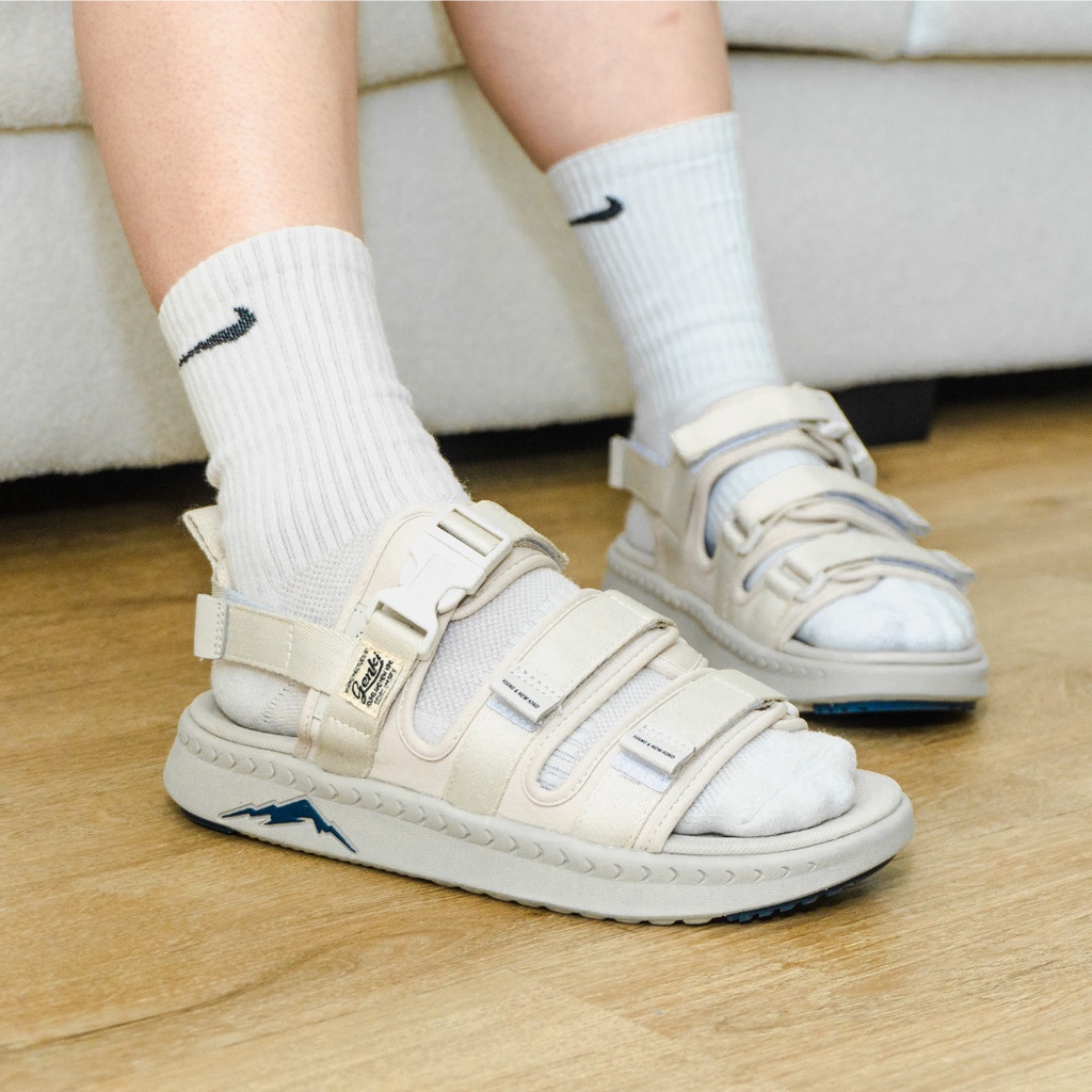 Giày Sandal Nam Nữ Genki Màu Kem Quai Chéo Thời Trang Cao Cấp Chính Hãng YK279