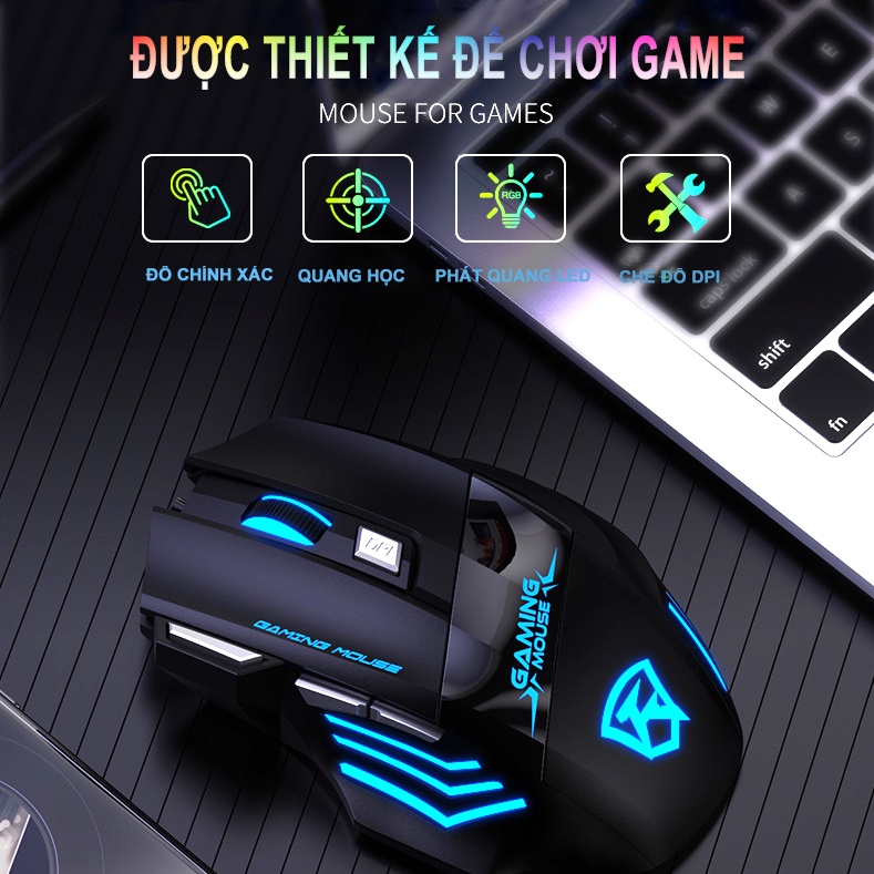 Chuột không dây gaming kết nối usb 2.4 Kingdecor thiết kế cong thái học, cilent thích hợp chơi game,văn phong | BigBuy360 - bigbuy360.vn