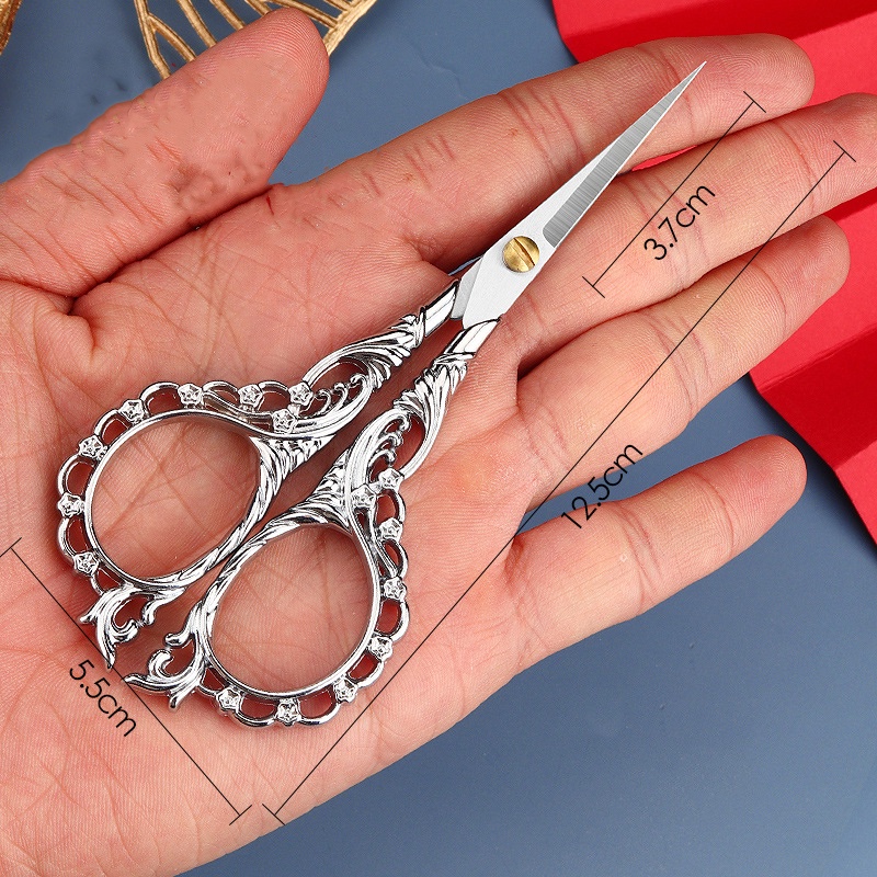 Vintage Tailor Scissor Peach Scissor Cross Thêu chỉ thép không gỉ Handmade Trang chủ may Scissor