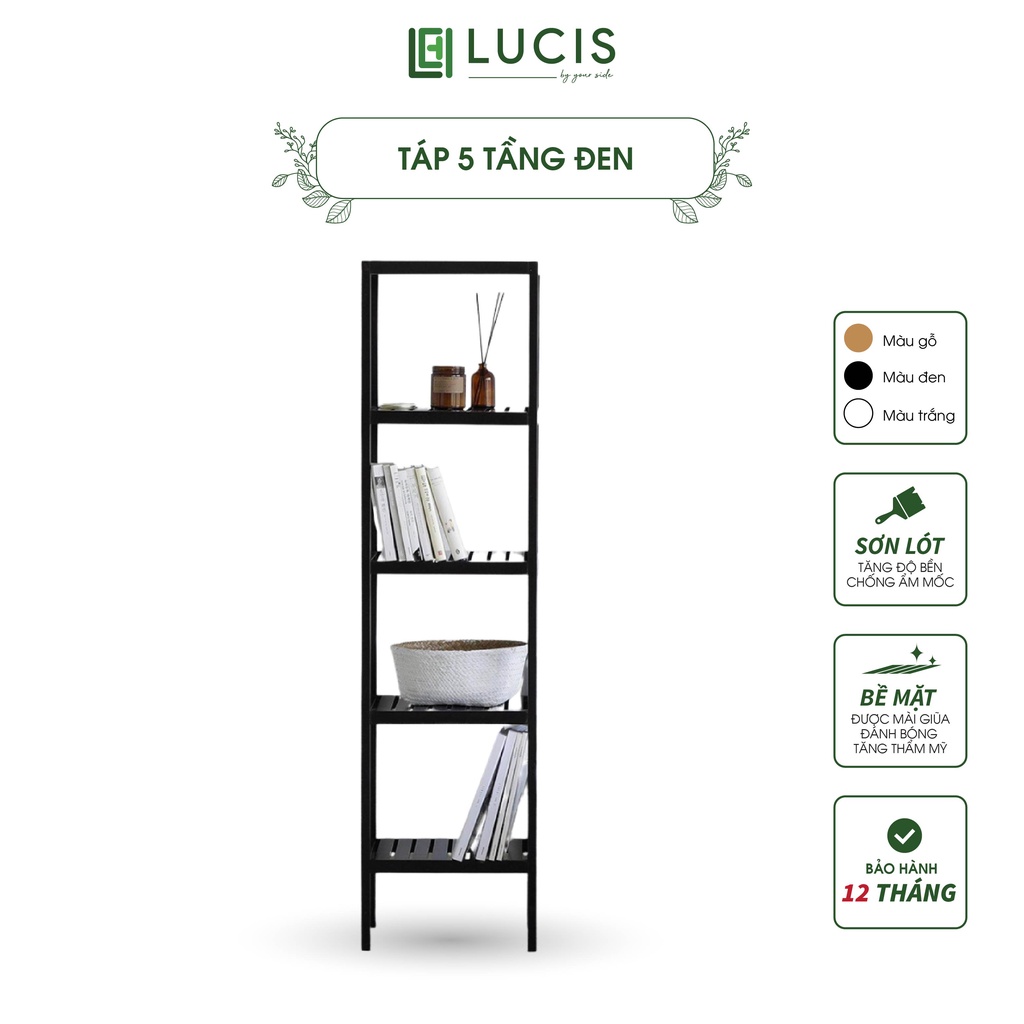 Kệ gỗ vuông 5 tầng 3 màu LUCIS đa năng phong cách Hàn Quốc