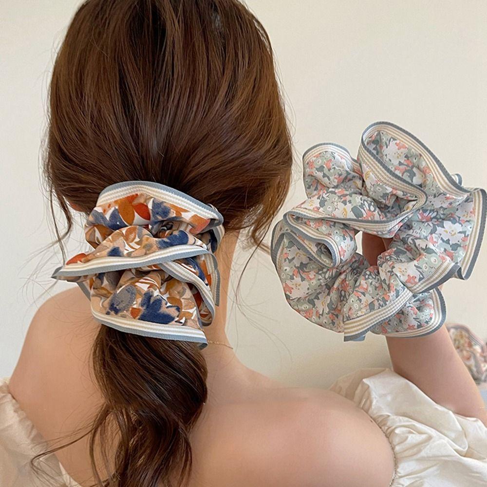 TWINKLE Dây Buộc Tóc In Họa Tiết Phong Cách Hàn Quốc Cho Nữ