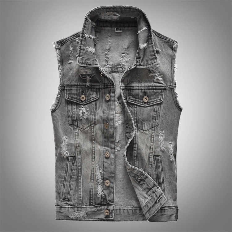 Áo Khoác jeans Sát Nách Phong Cách Hàn Quốc Cho Nam