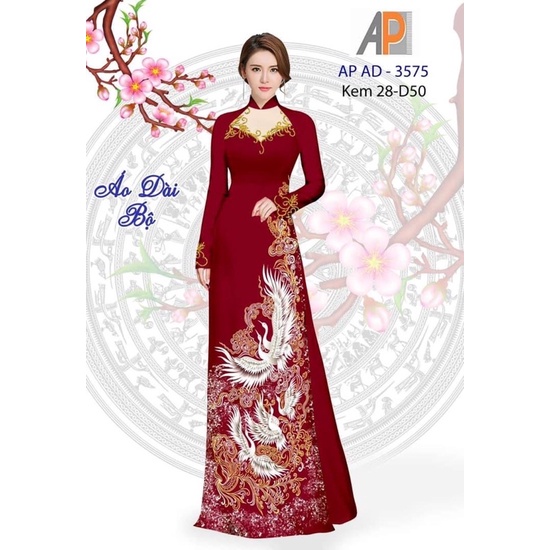 Vải may áo dài in 3D hoạ tiết “Cánh Hạc Tiên” sang trọng.Shop bán VẢI chưa may,KHÔNG bán áo may sẵn.Có clip vải thật