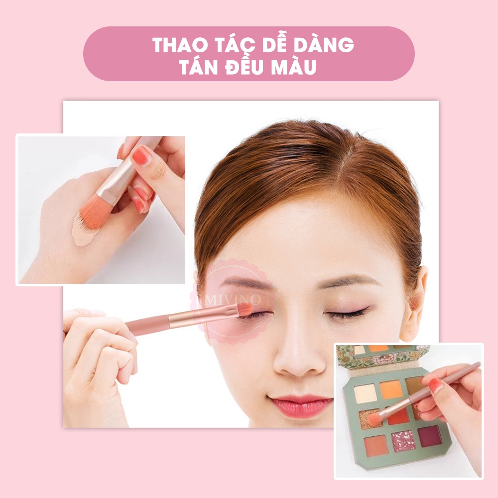 Cọ trang điểm Mivino bộ cọ trang điểm lông mềm 8 cây chuyên nghiệp cọ che khuyết điểm đa năng CO03