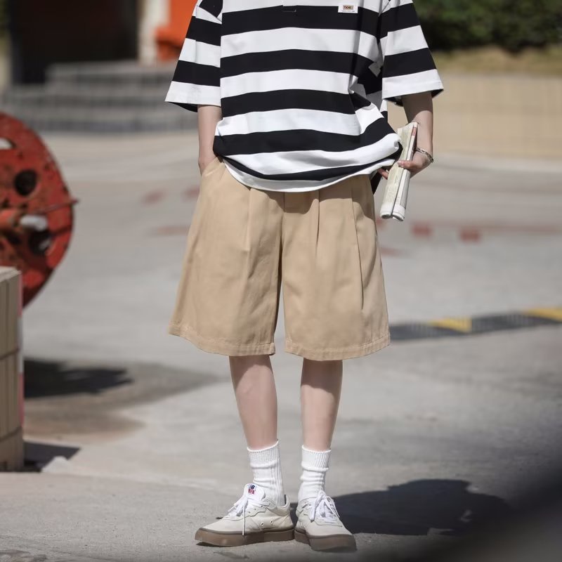 Quần ngắn ống rộng Màu Trơn Thời Trang Mùa Hè Dành Cho Nam