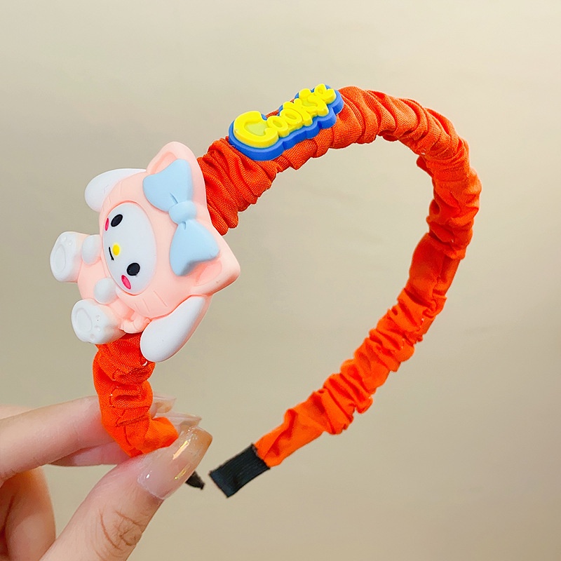 Sanrio Băng Đô Vải Xếp Ly Phong Cách Hàn Quốc Dễ Thương Cho Bé Gái