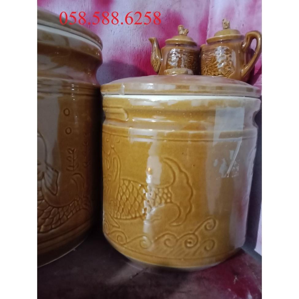 Combo lu gạo gia đình, lu gạo Bát Tràng, lu gao phong thủy