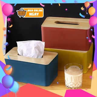 [HSP55]Hộp Đựng Khăn Giấy Nắp Gỗ 🌝⭐ [SIÊU SALE] [SIÊU XINH] ✨🔥Hộp Khăn Giấy Decor Để Bàn Siêu Sang