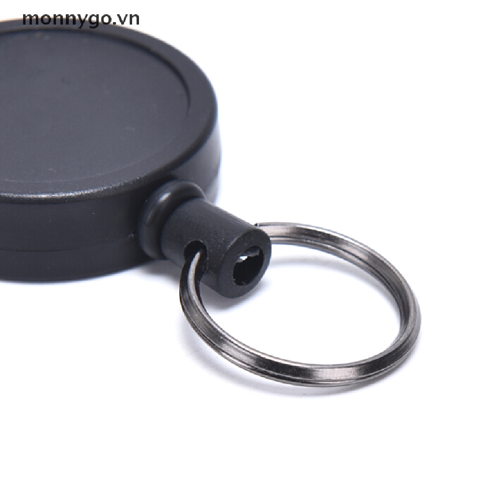 Móc Khóa Dây Rút Có Kẹp Giữ Thẻ ID An Toàn Màu Đen