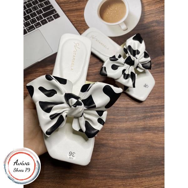 Dép chữ H quai nơ bò sữa cực xinh Hót Hít hiện nay.