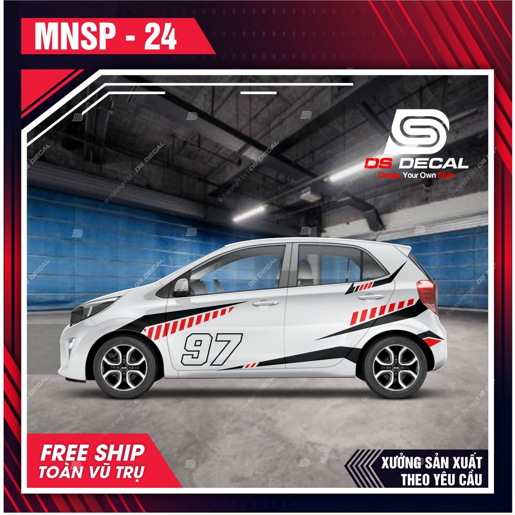 Tem dán xe ô tô Kia Morning - 24 - decal dán xe ô tô - DS Decal