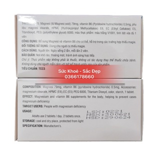 Bổ sung magie và vitamin B6 cho cơ thể Magnesi B6 - Hộp 100 viên