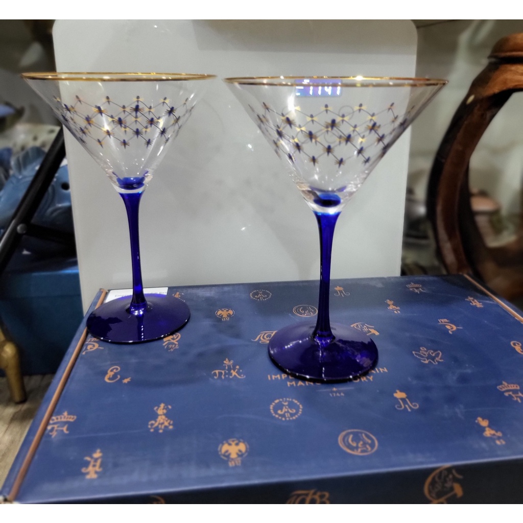 Cặp Ly IMPERIAL uống rư.ợu Martini 150ml hay cocktail - SET 2 Lomonosov Glasses FOR MARTINI PIC. COB