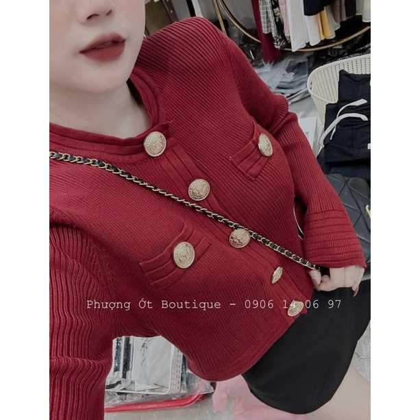 Áo len khuy đồng