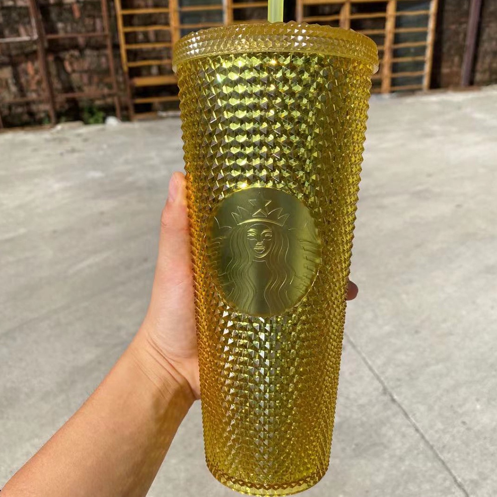 Bình Giữ Nhiệt Cao Cấp Starbucks Cốc Tập Uống 710Ml 2 Tầng Cà Phê Cốc Tập Uống Có Ống Hút