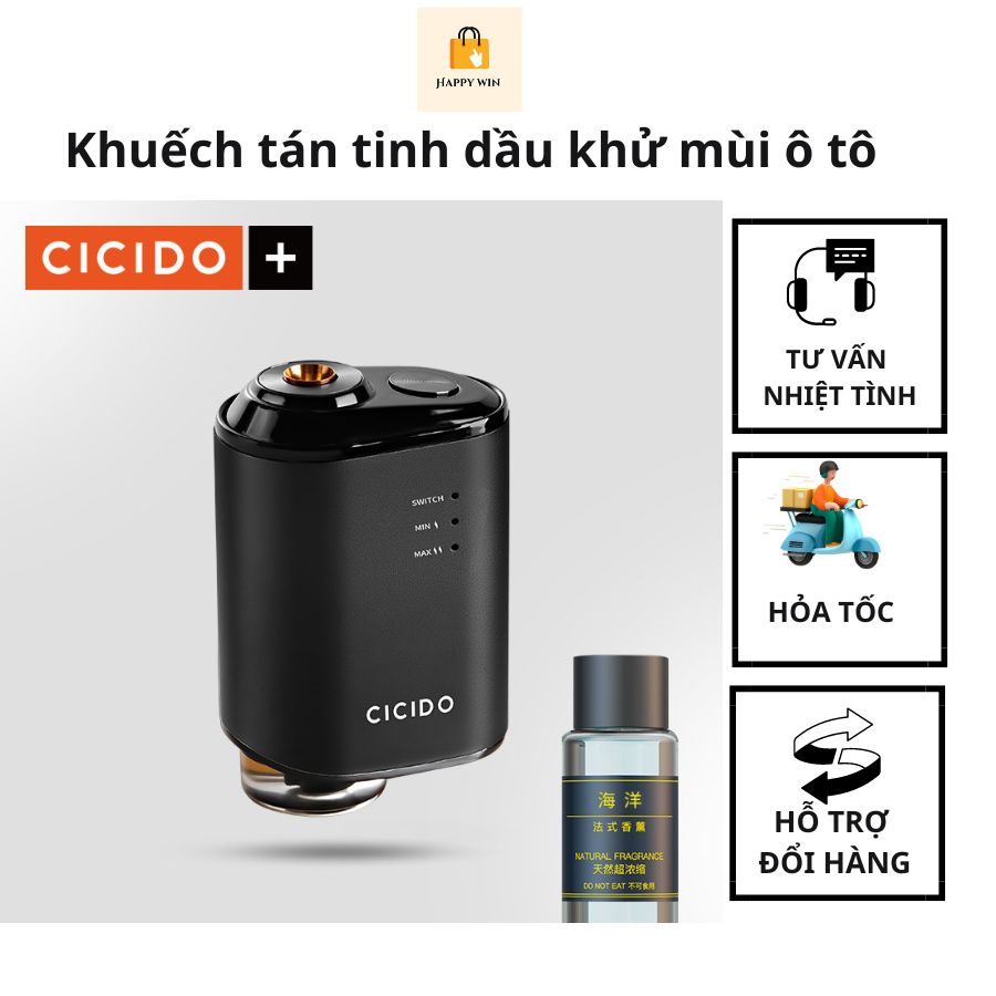 Máy khuếch tán tinh dầu ô tô kẹp khe gió điều hòa, máy khử mùi ô tô chính hãng CICIDO, khuếch tán tinh dầu hàng cao cấp