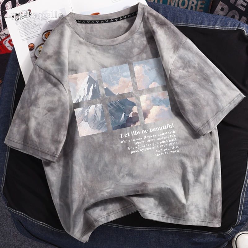 Áo thun loang tay lỡ chất liệu 100%.cotton cao cấp thấm hút mồ hôi nam nữ unisex