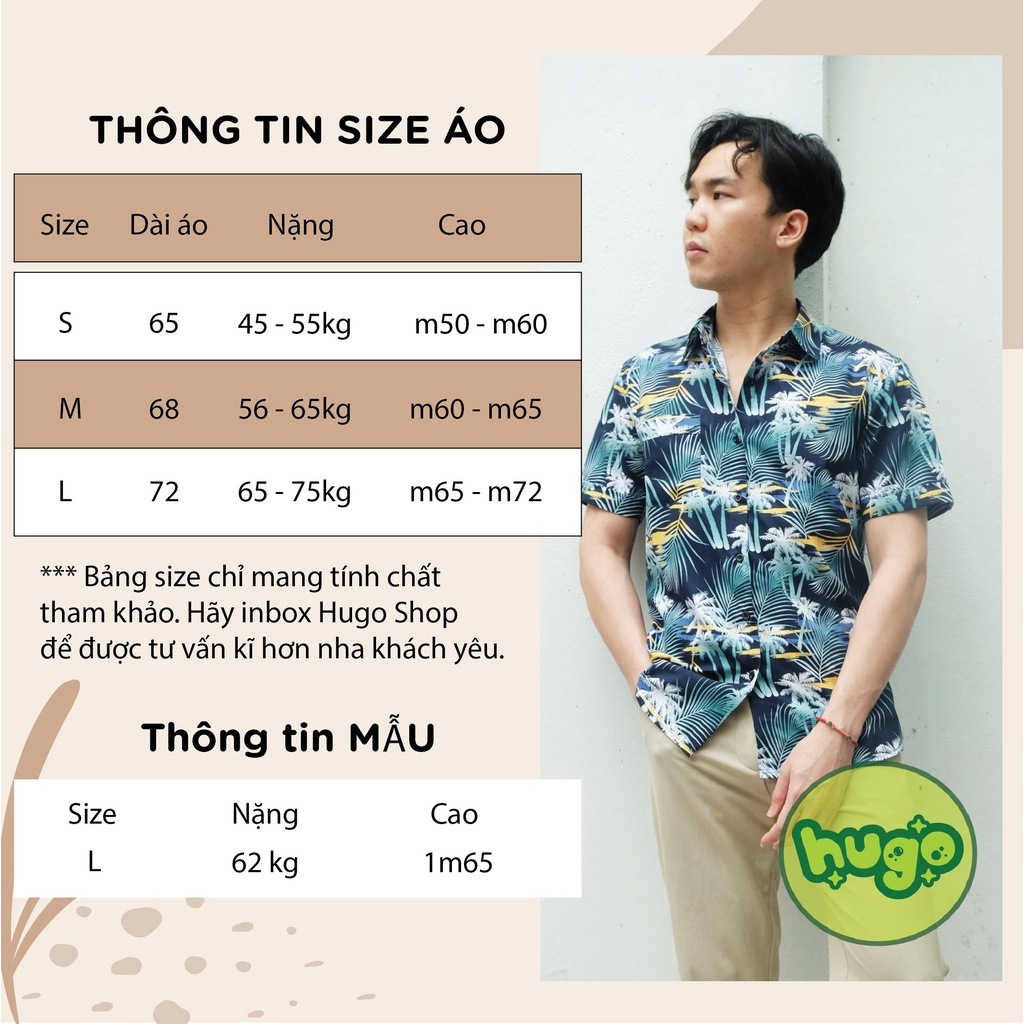 Áo sơ mi thổ cẩm họa tiết đi biển 🌈FREESHIP🌈 áo nam chất đẹp ngắn tay -  họa tiết hoa lá phom vừa - Hugo Shop