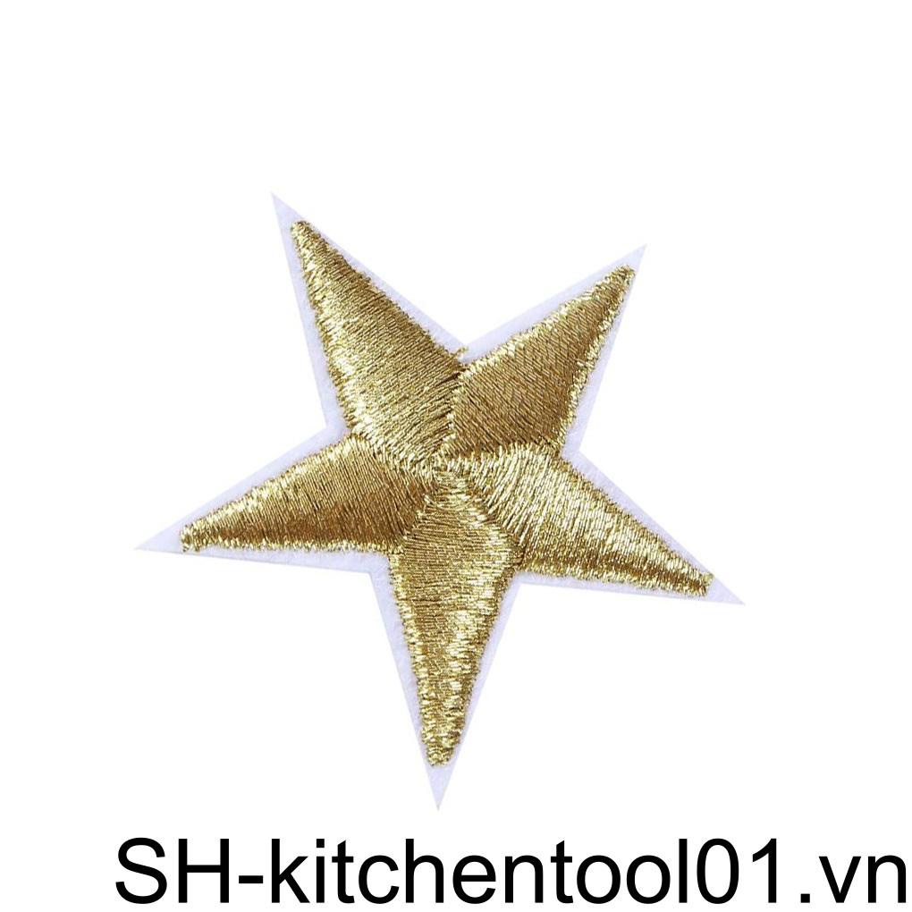 Set 10 Miếng Vải Không Dệt Hình Ngôi Sao Thêu Trang Trí Quần Áo
