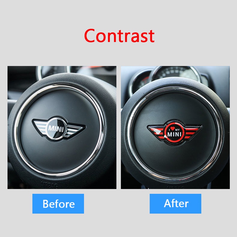 Miếng Dán Trang Trí Vô Lăng Xe Hơi MINI Cooper Countryman Clubman Cabrio JCW Bằng Epoxy