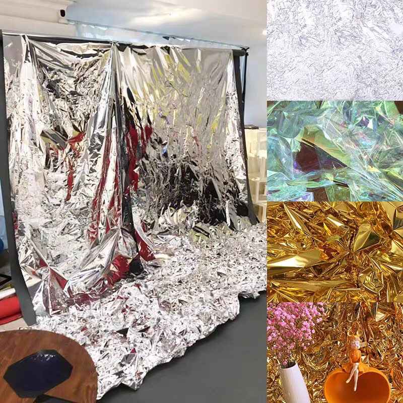 Thảm gương vàng giấy phim gương vàng trang trí trải sàn tiệc cưới, sân khấu khổ 1,5m