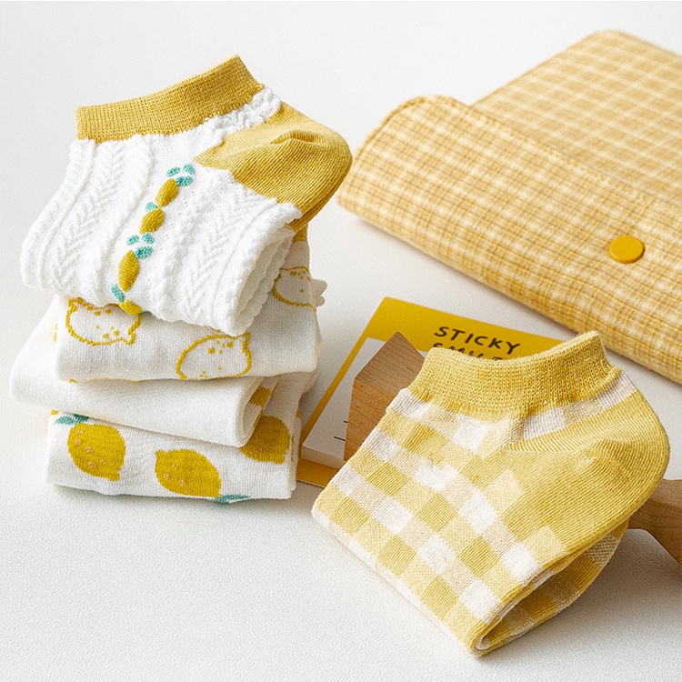 Đôi Vớ Thuyền Bằng Vải Cotton In Hình Trái Cây Thời Trang Xuân Hè Dành Cho Nữ