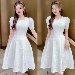 Đầm váy nữ trắng tinh khôi nhẹ nhàng thanh xuân thời trang dạ hội