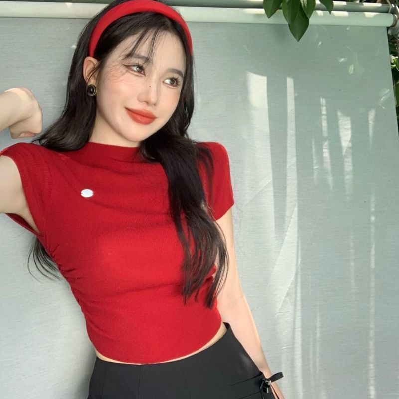 Áo Thun COZOK Tay Ngắn Dáng Ôm Kiểu Vintage Thời Trang