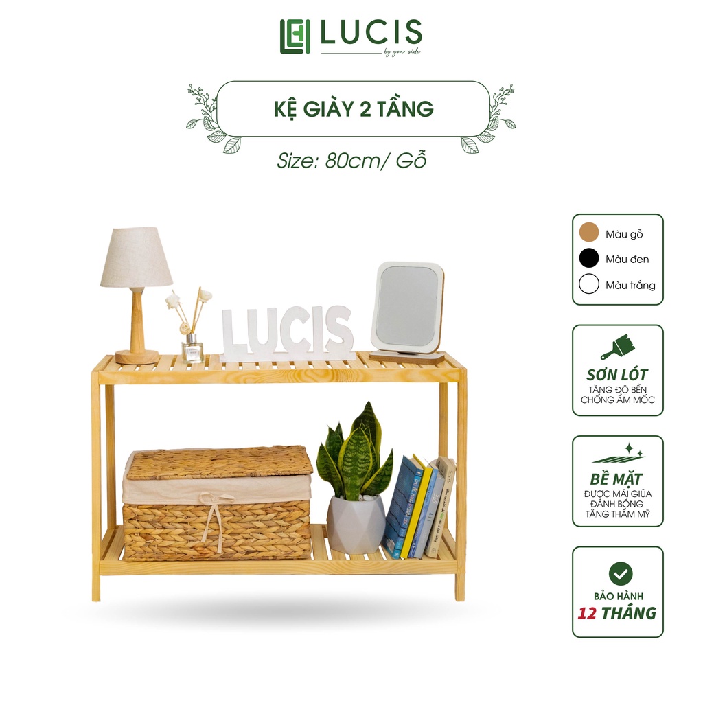 Kệ trang trí đa năng 2 tầng LUCIS các màu size 80cm đựng giày dép đa năng