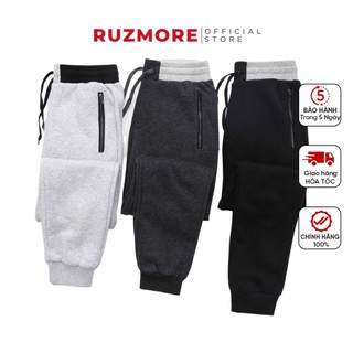 Quần Nỉ Nam Jogger Thể Thao Thu Đông Cao Cấp Có Túi Khóa Hàng Xuất Đẹp Chất Vải Không Xù Bai RUZMORE JG1