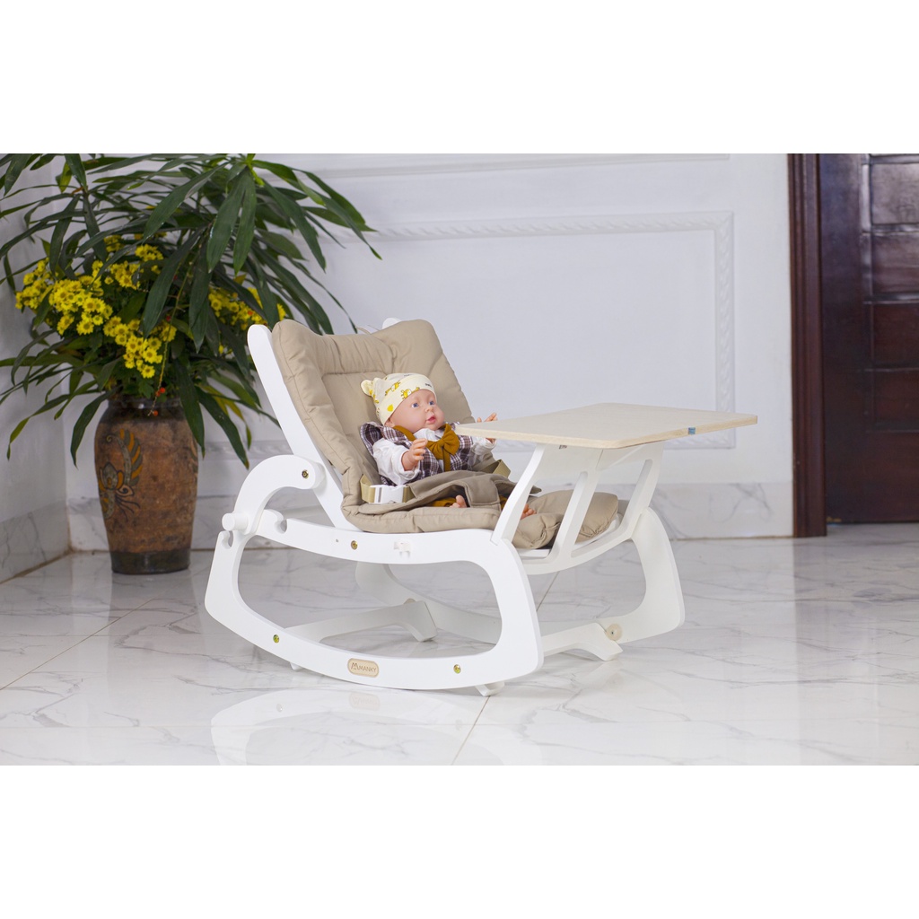 Ghế bập bênh Manky 2023 đa năng cho trẻ sơ sinh đến 6 tuổi, tặng kèm kệ treo đồ chơi xinh xắn