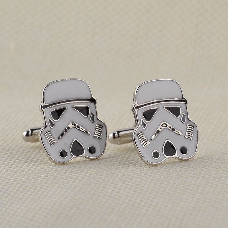 Khuy Măng Sét Trắng Hình Ngôi Sao Samurai Cho Nam